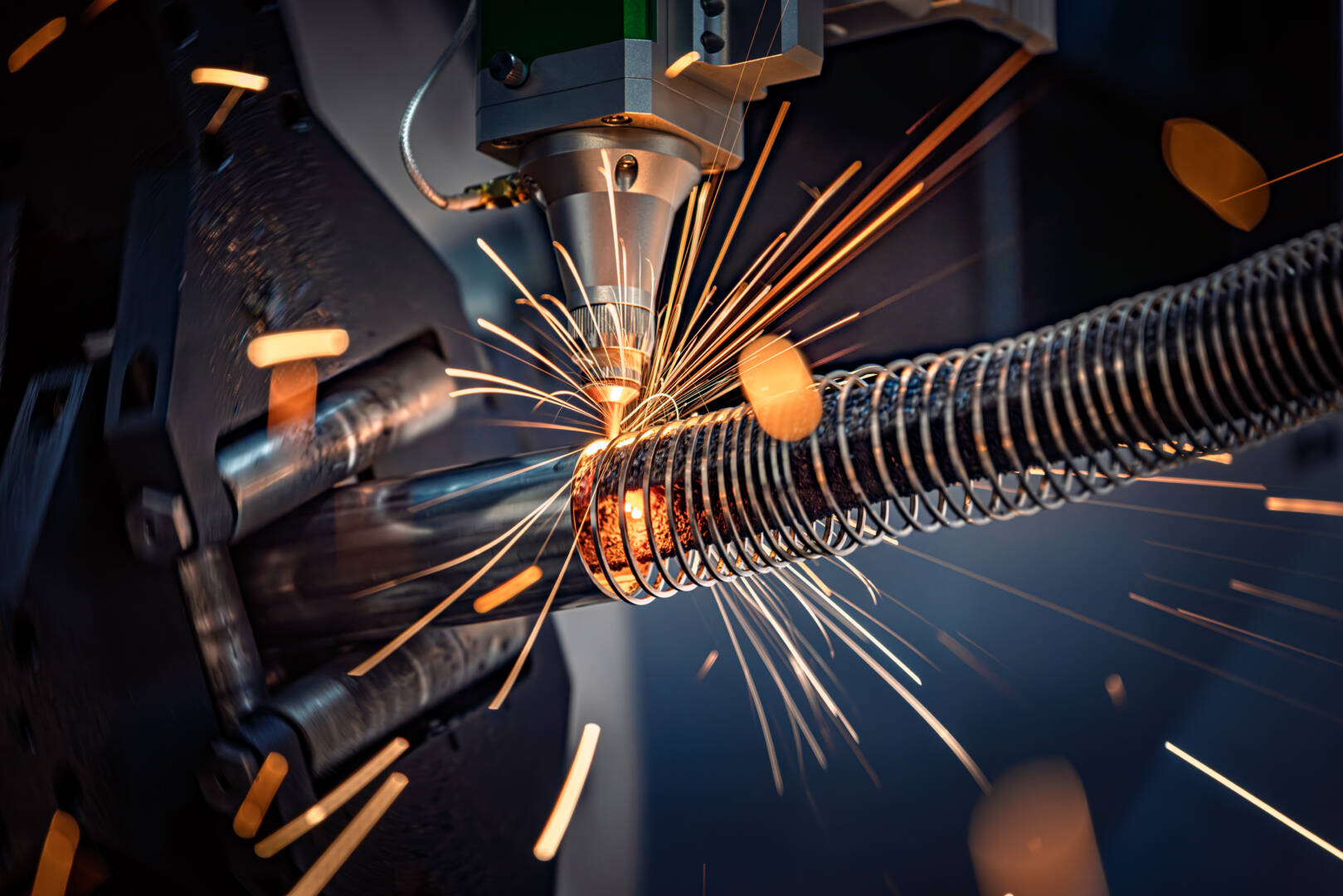 CNC Laser and gas cutting of metal, modern industrial technology