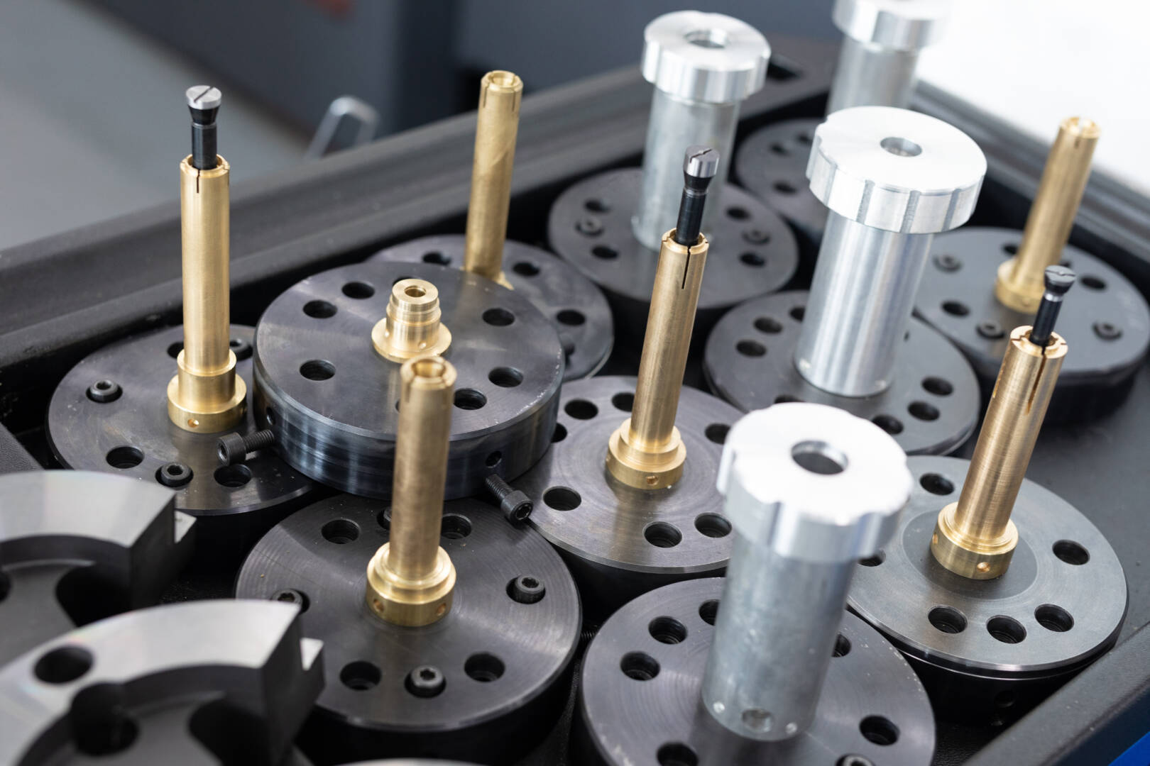 close shot of metal preparations of metal products